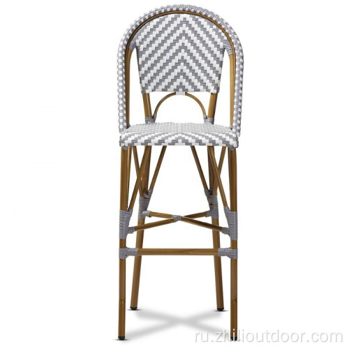 Французское открытое веревочное кафе бамбуковые стулья бистро